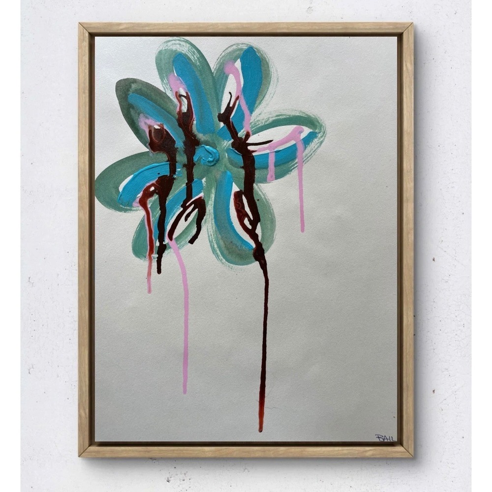 Oman Hosea Abstract Acrylic Painting Floral Contemporary Original Art 11x14